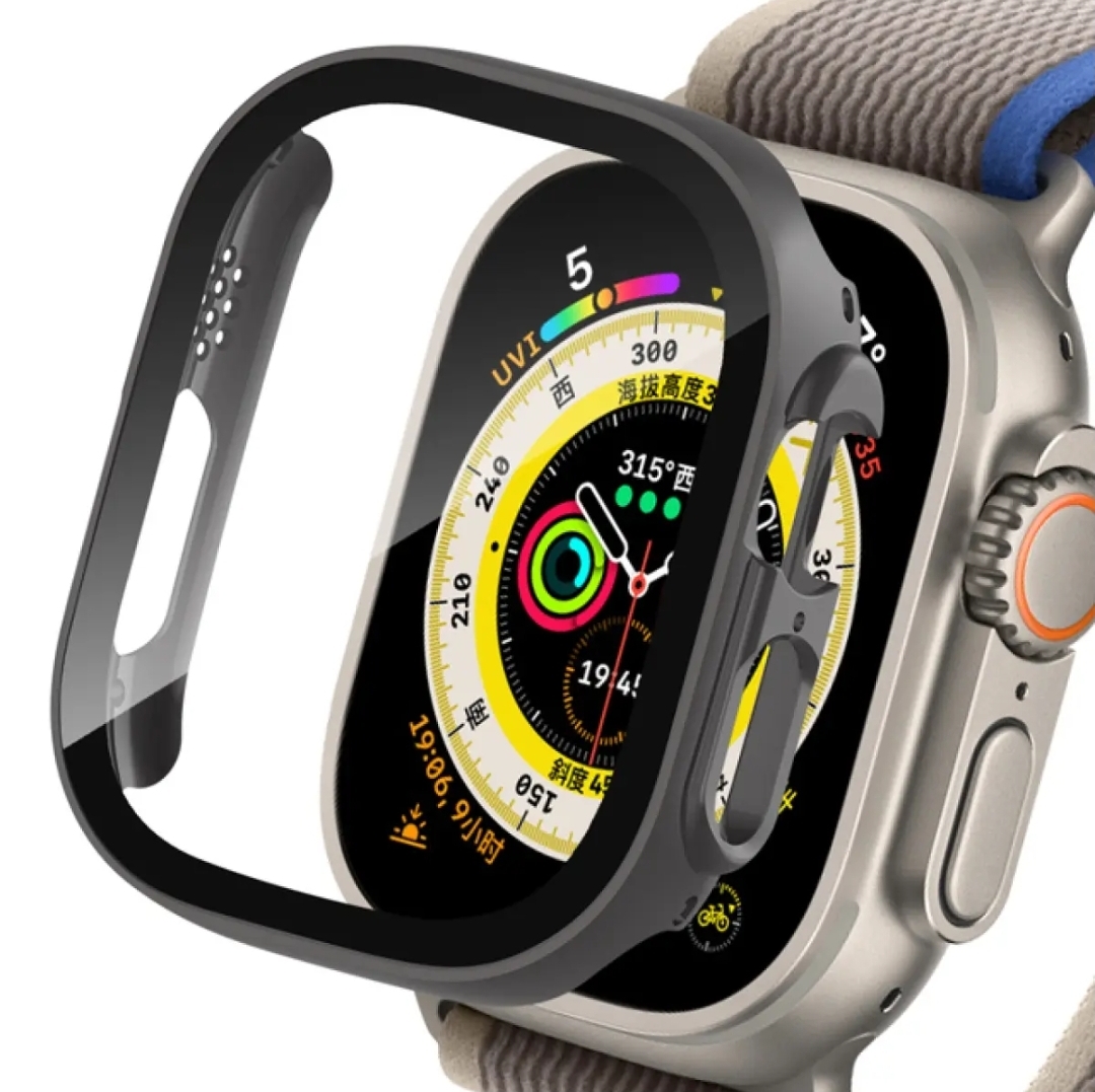 For Apple Watch Ultra 49mm Case Screen Protector Protective Cover for iWatch Ultra 8 49mm PC Screen Protector Bumper Tempered Glass+Cover for Apple Watch Case Ultra 49mm